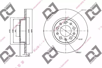 Тормозной диск DJ PARTS BD1936